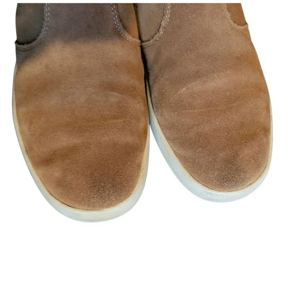 UGG Boots Youth 5 Tan Suede Leather Hamden II Chelsea Shoes Kids Pull On